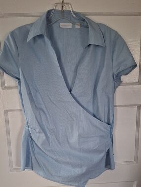 New York & Company Light Blue Stretch Top
